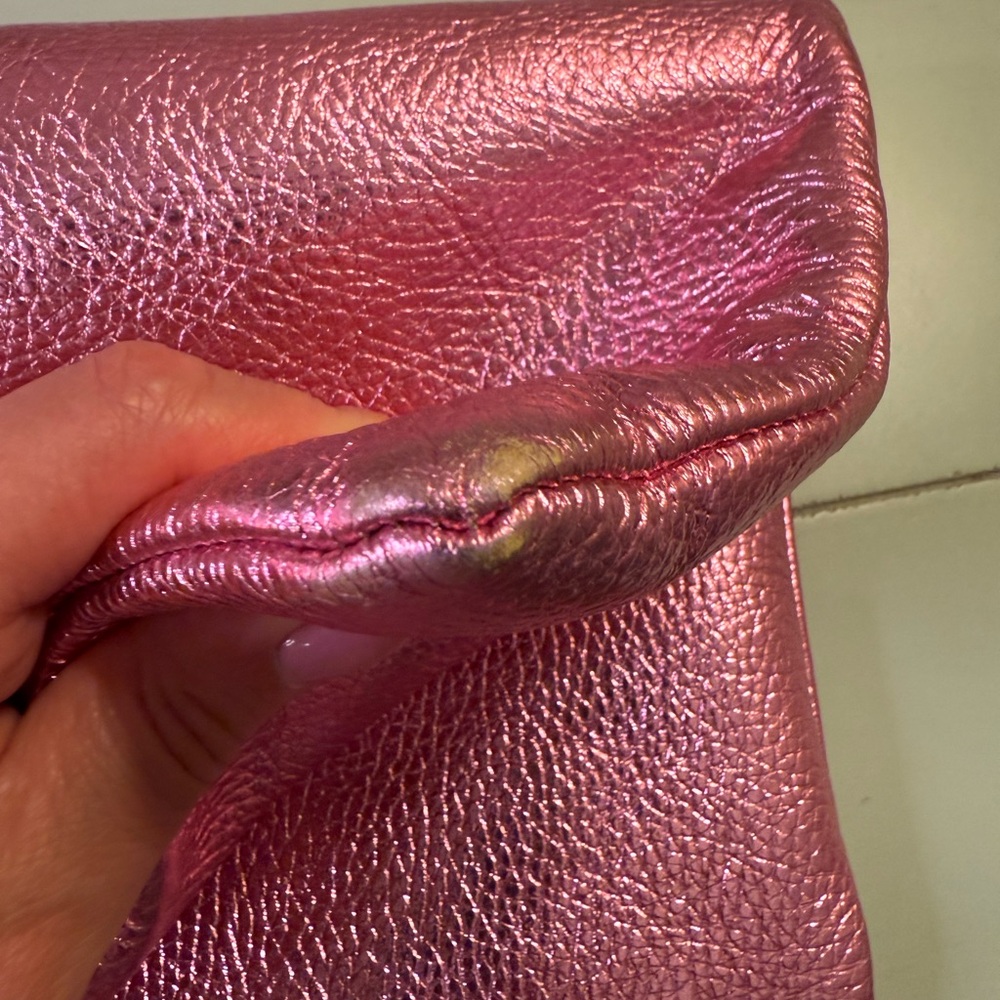 Metallic Pink Leather Tote Bag - Picture 9 of 11